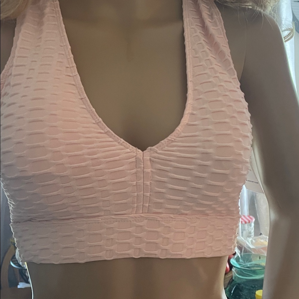 Textured peach Sports Bra - Picture 5 of 9